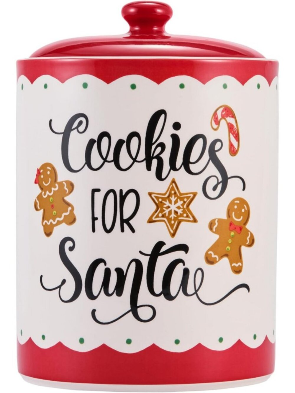 9-Inch Ceramic Gingerbread Man Storage Jar - Airtight, Dishwasher Safe for